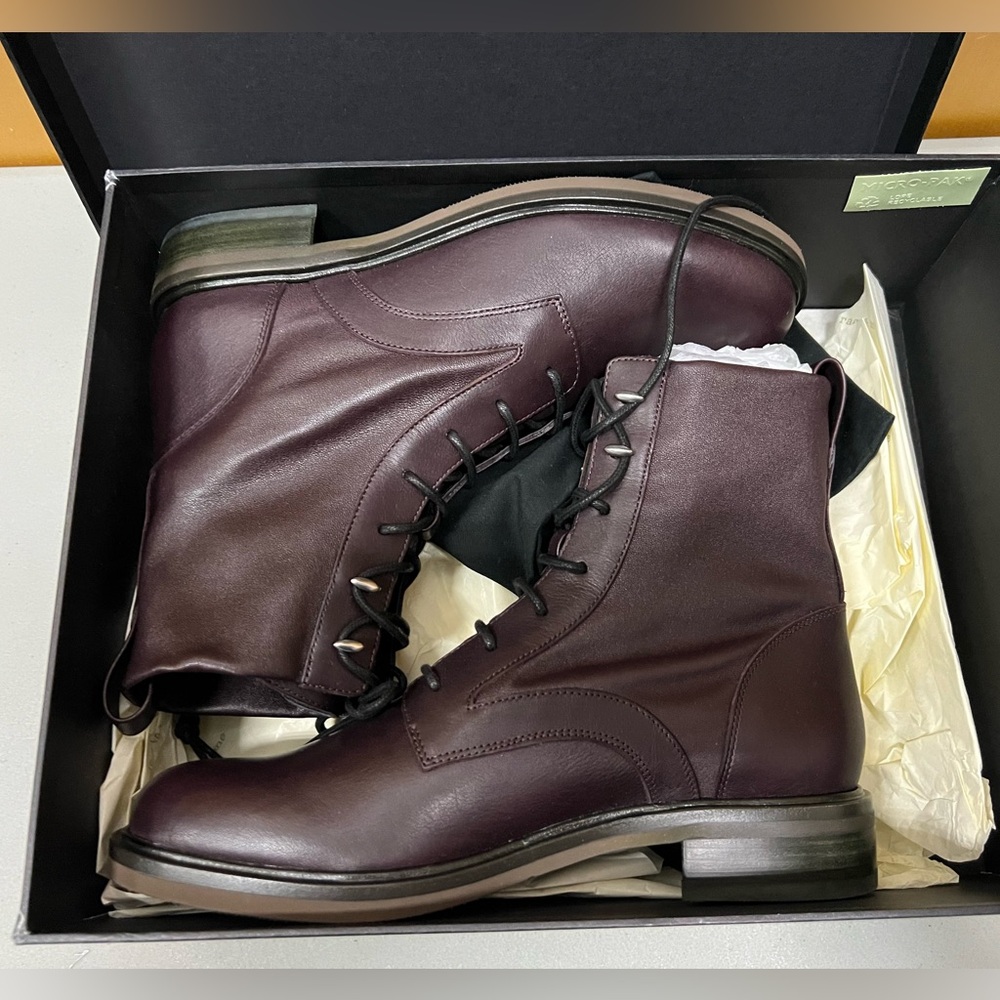 Rag & Bone Slayton lace up boots in dark winterberry